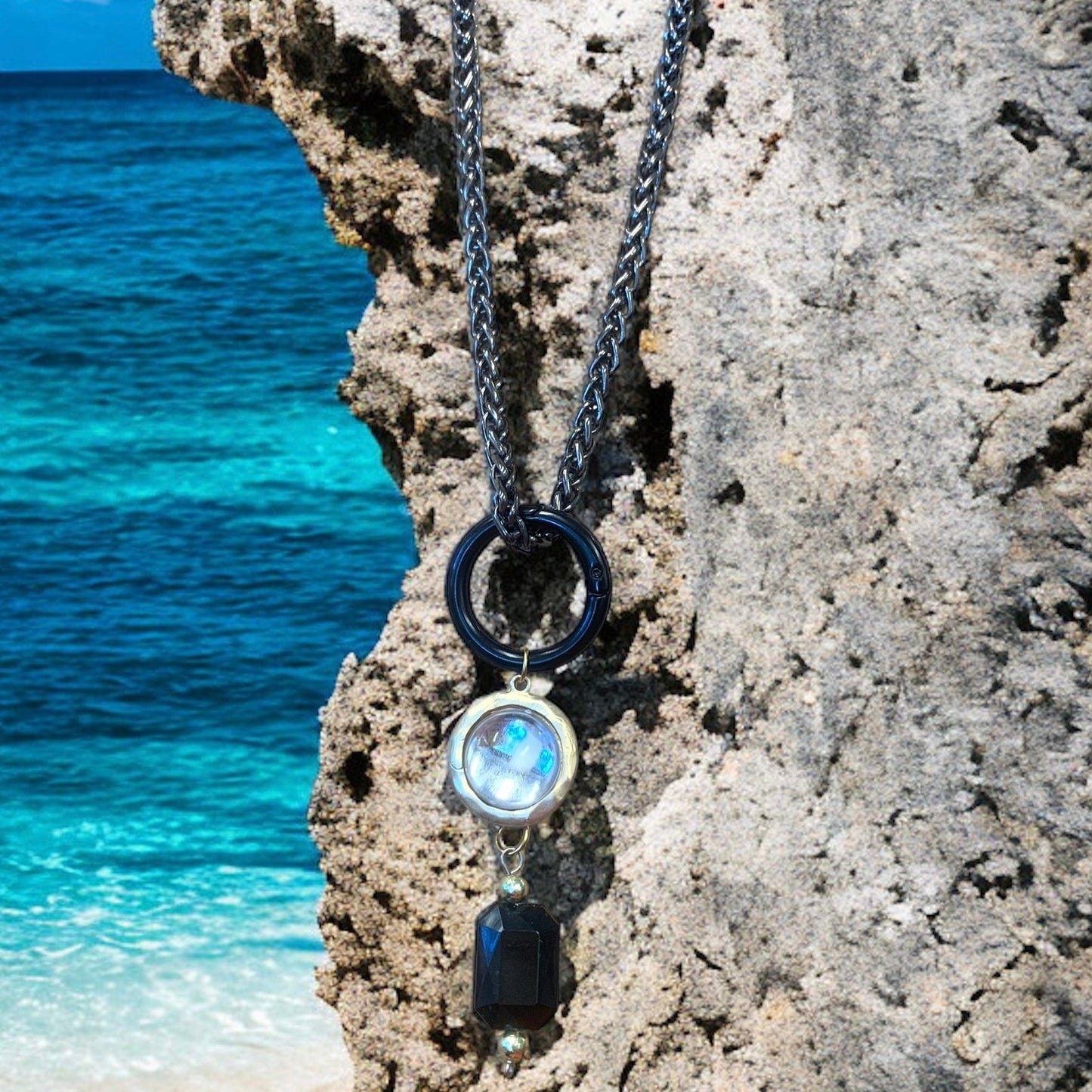 1 of 1 Gunmetal Moonbeam Multiwear Necklace-