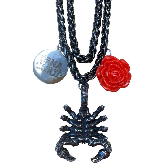 1 of 1 Gunmetal Scorpion Charm Necklace-