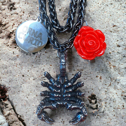 1 of 1 Gunmetal Scorpion Charm Necklace-