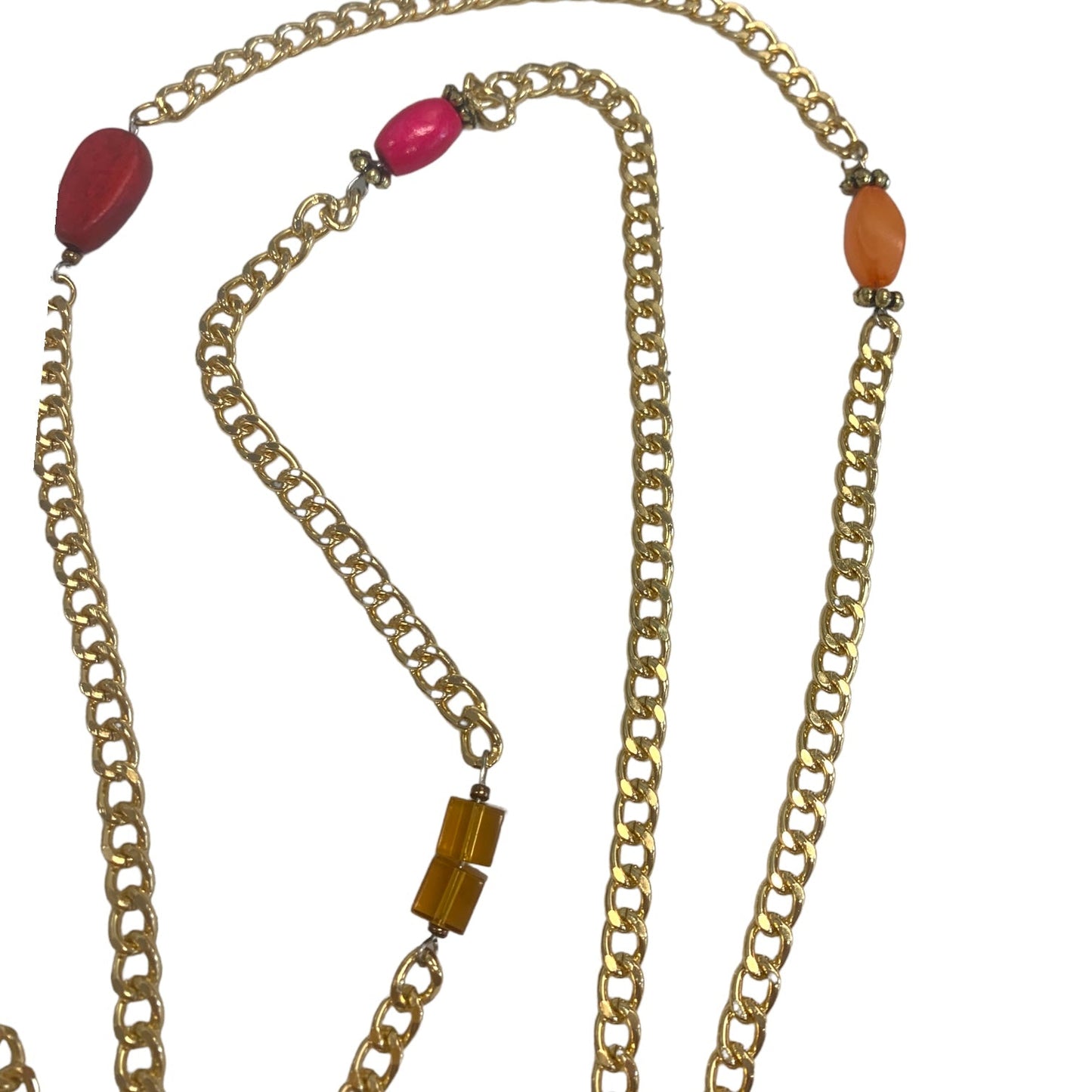 1 of 1 Long Gold Murano Glass Multiwear Necklace-