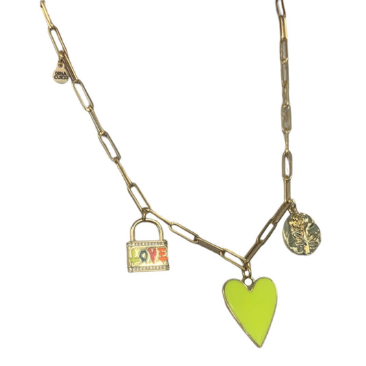 1 of 1 Neon Yellow Love Charm Statement Necklace-Necklace