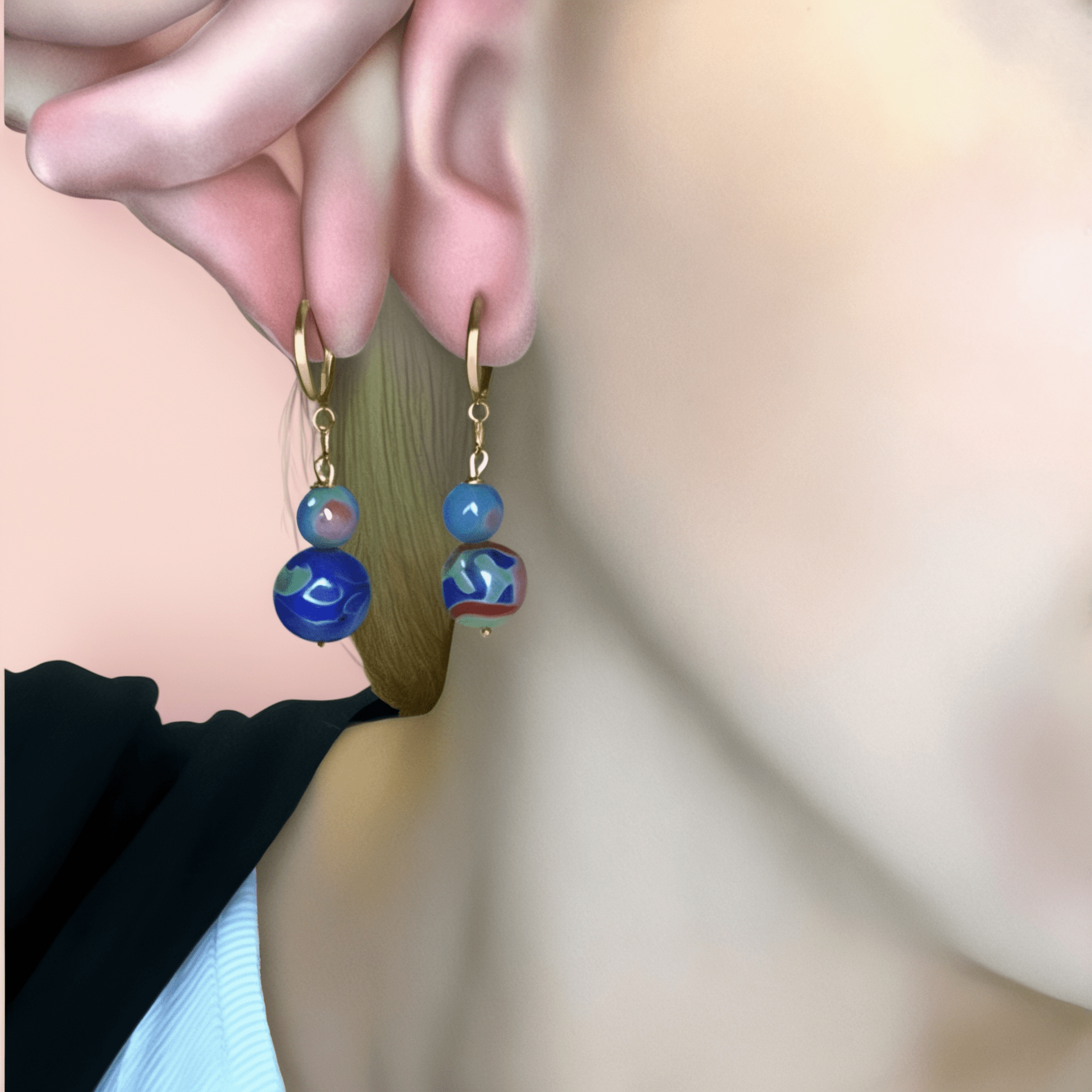 1 of 1 Orient Express Gold Vintage Earrings - 