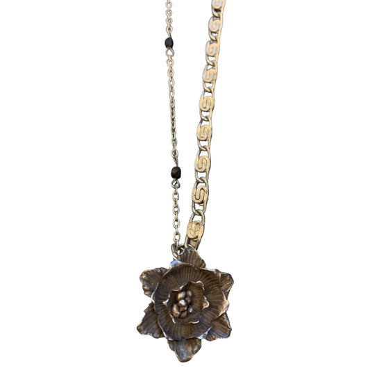 1 of 1 Stirling Silver Vintage Rose Multiwear Statement Necklace-