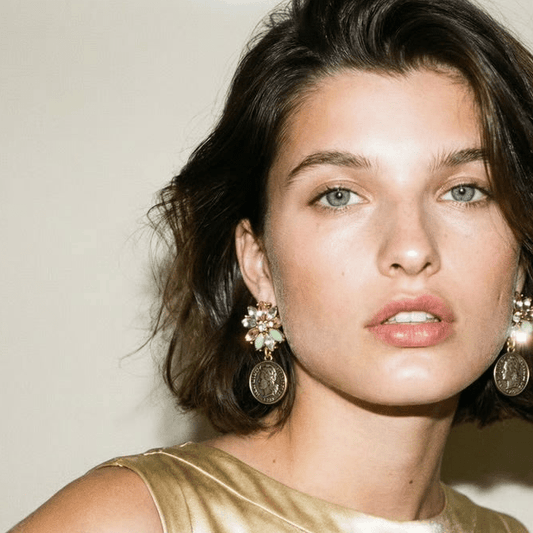 1 of 1 Vintage Cluster and French Coin Earrings Pink, Mint, Silver and Gold - 