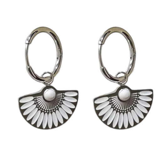 La Bamba Silver and White Earrings