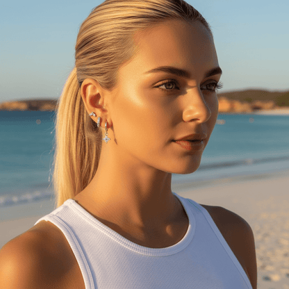 3 Piece Earrings Silver or Gold Set (more colours) - 