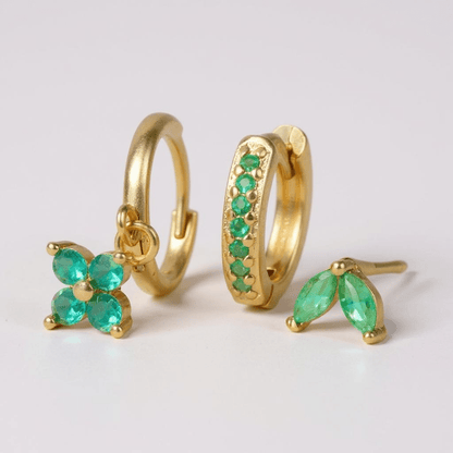 3 Piece Earrings Silver or Gold Set (more colours) - 