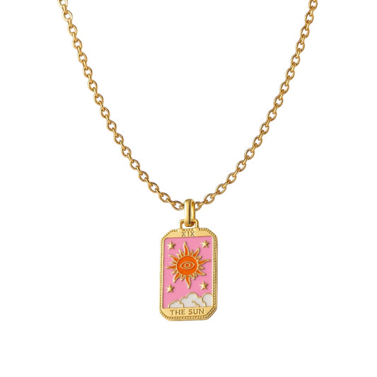 Tarot Card The Sun Necklace