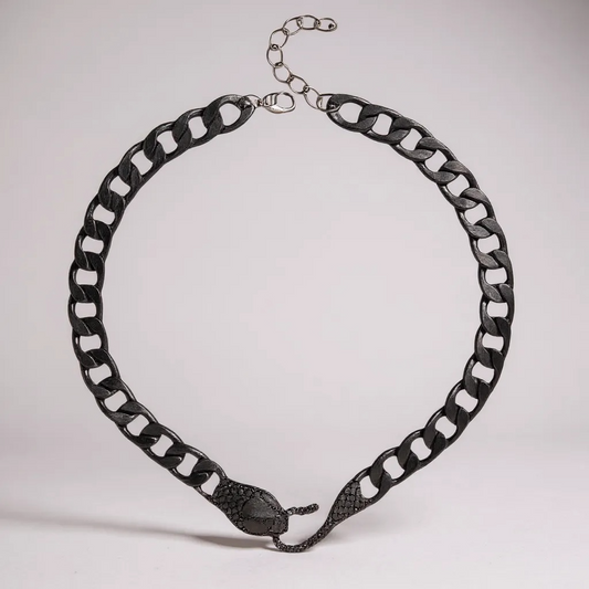 American Boy Matte Black Serpent Necklace