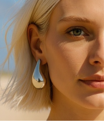 Teardrop Large Silver Earrings