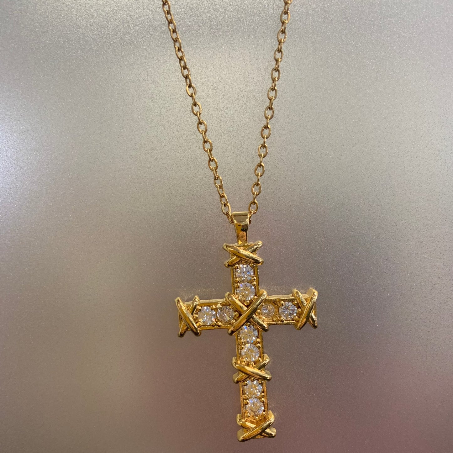 Alta Moda Gold Plated Cross Necklace