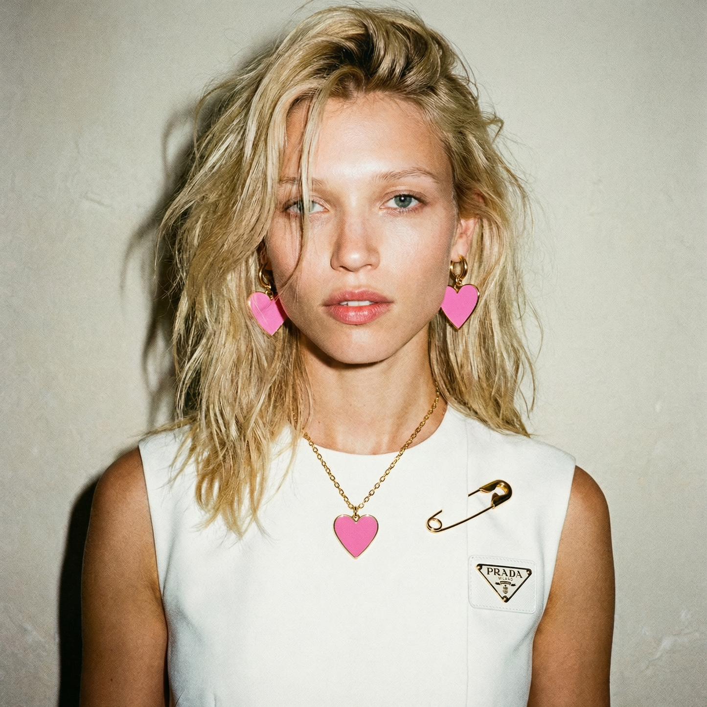 Heart of Glass Neon Pink Necklace