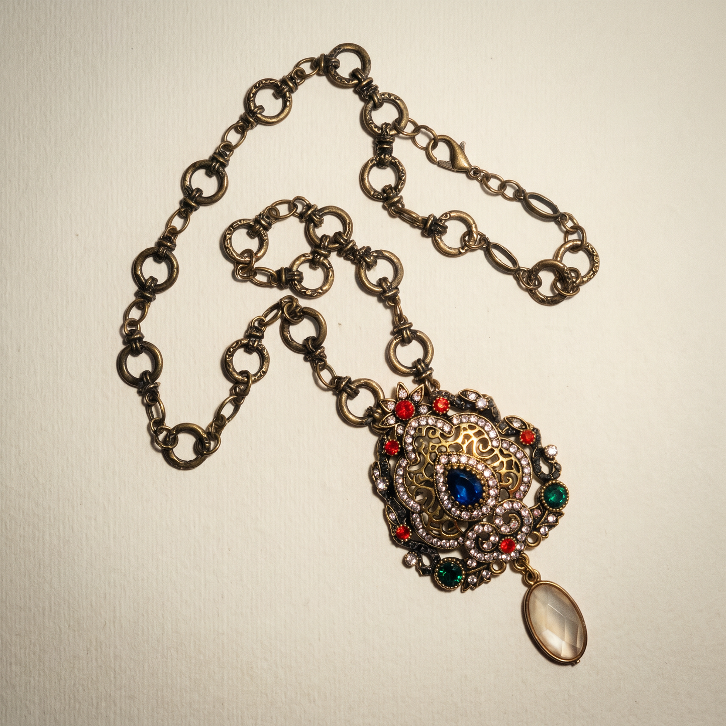 Baroque Antique Brass Vintage Necklace