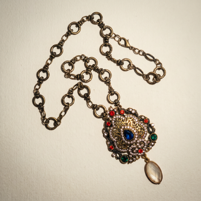 Baroque Antique Brass Vintage Necklace