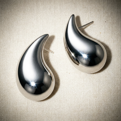 Teardrop Medium Silver Earrings