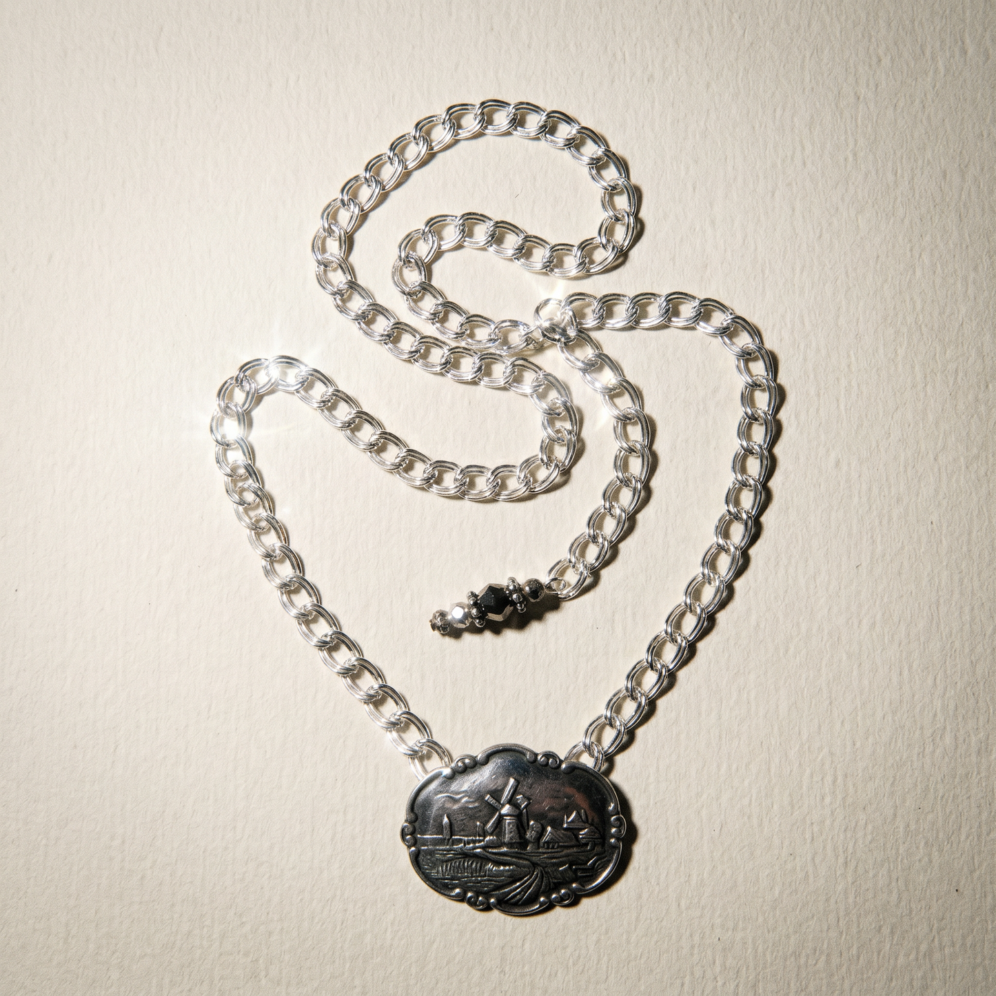 Vintage Sterling Silver Windmill Necklace