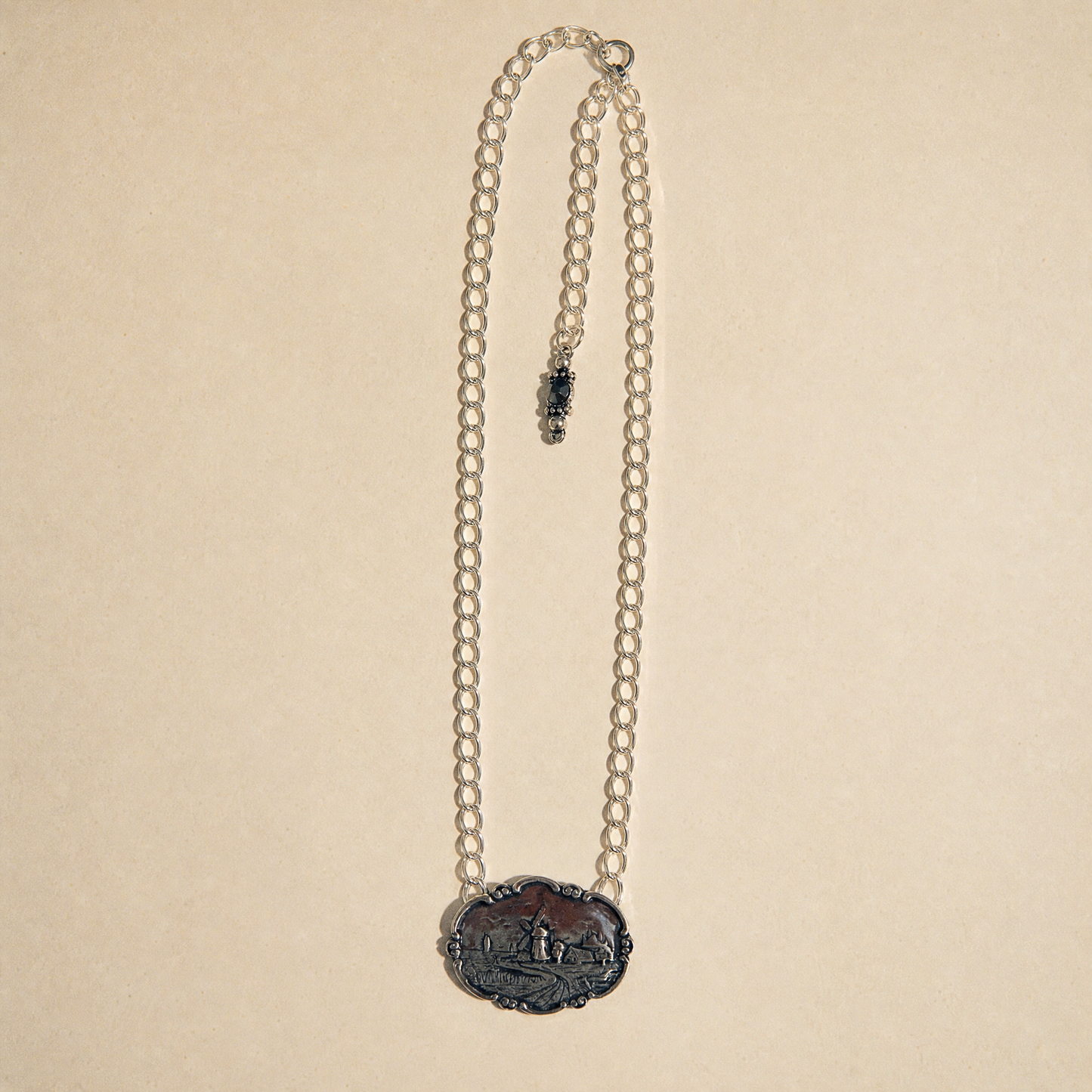 Vintage Sterling Silver Windmill Necklace