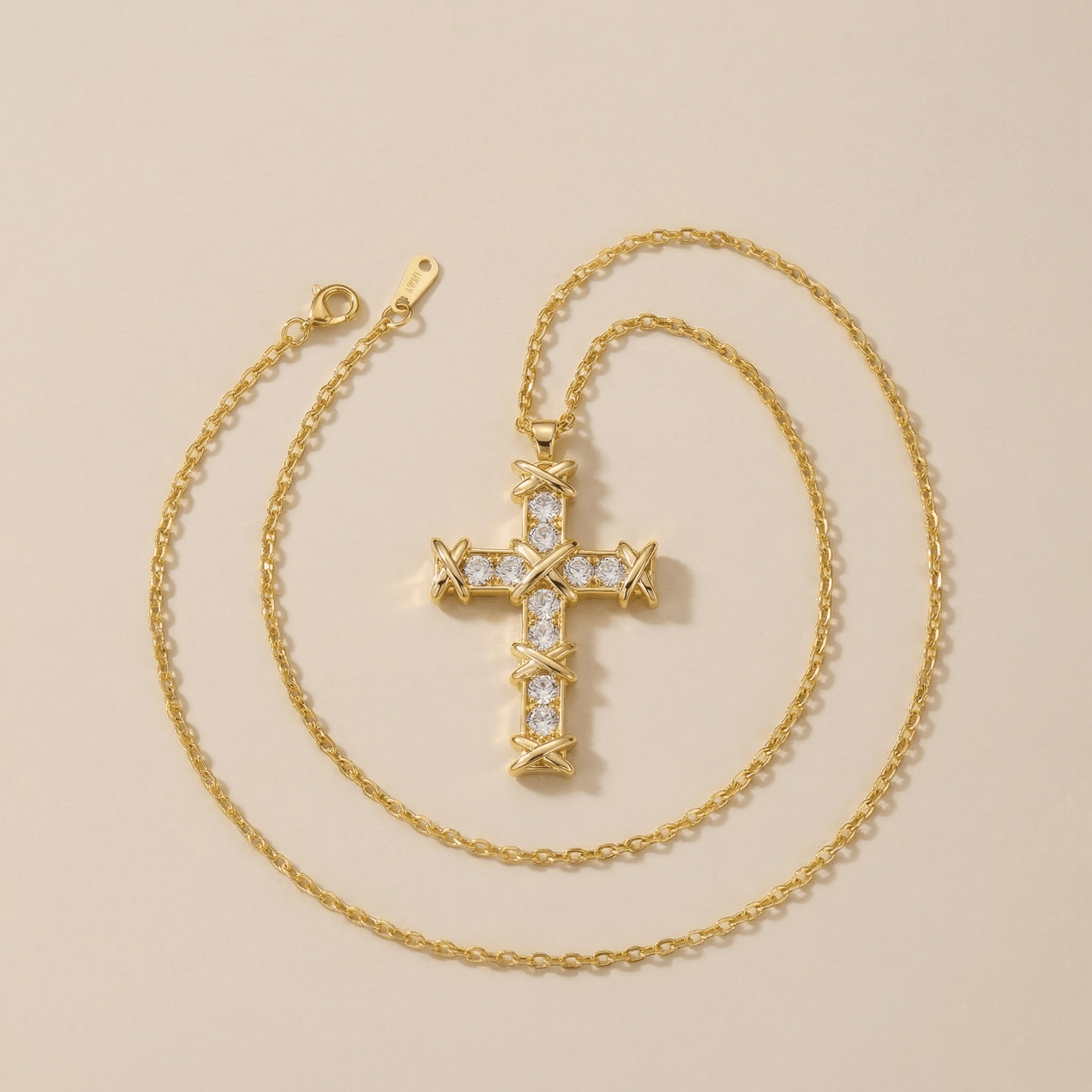 Alta Moda Gold Plated Cross Necklace - Necklace