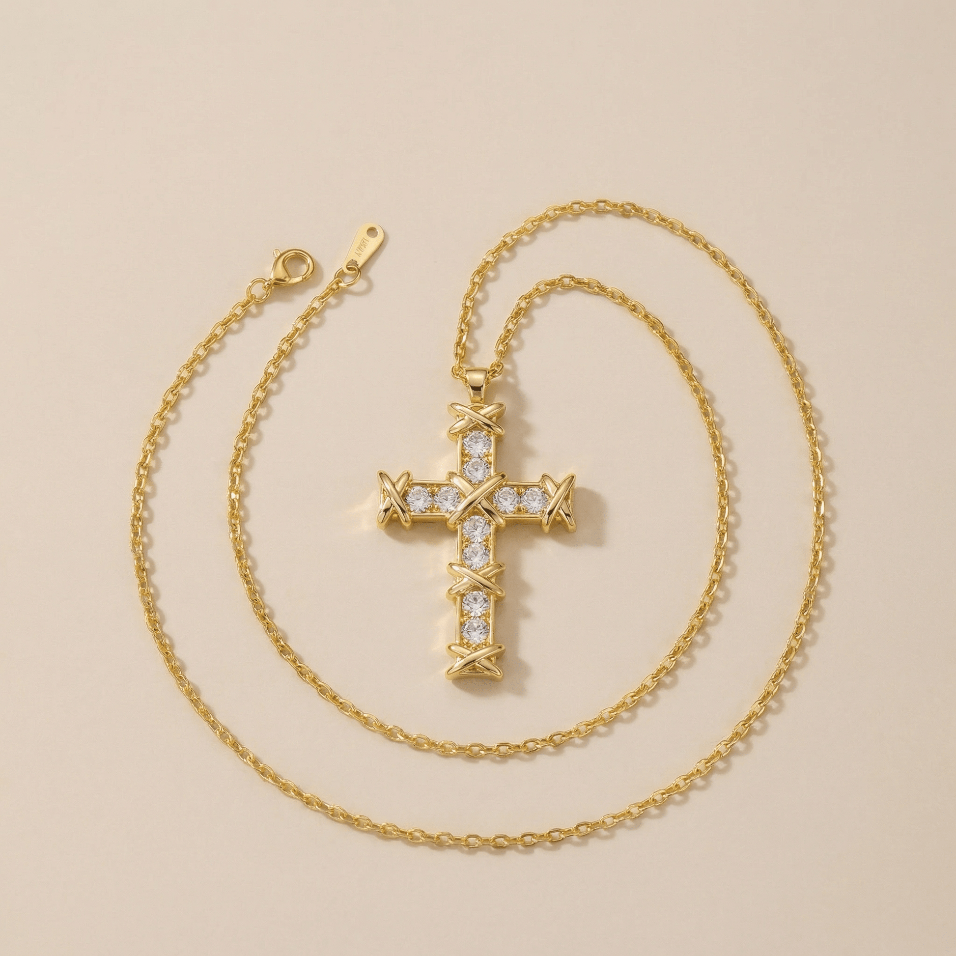 Alta Moda Gold Plated Cross Necklace - Necklace