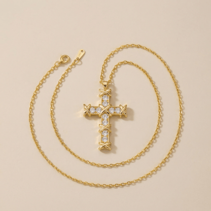 Alta Moda Gold Plated Cross Necklace - Necklace