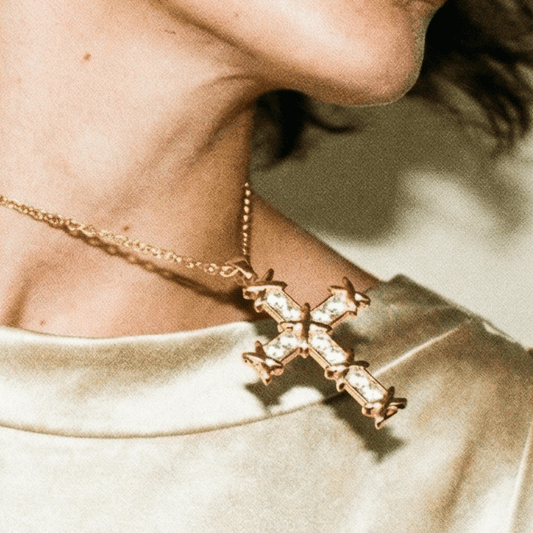 Alta Moda Gold Plated Cross Necklace - Necklace