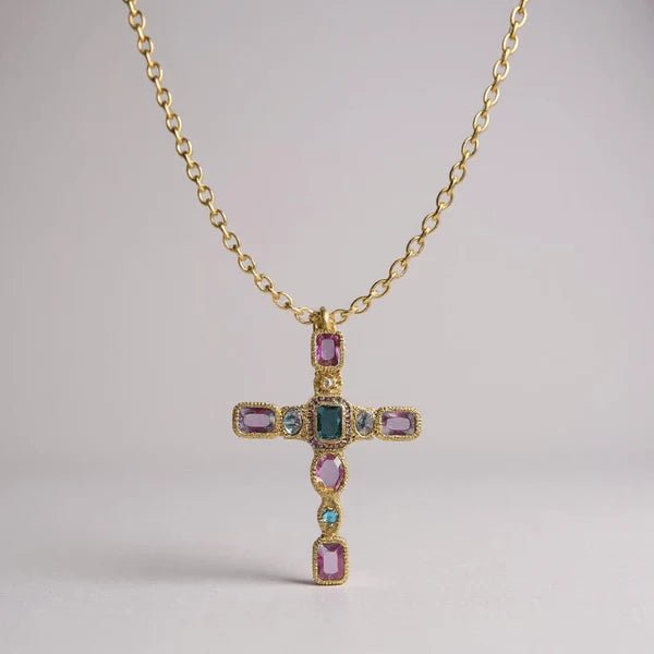 Alta Moda Gold Plated Cross Necklace - Necklace