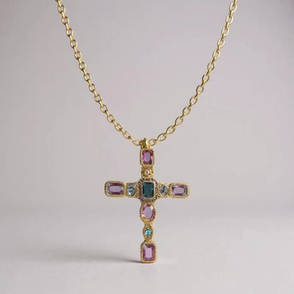 Alta Moda Gold Plated Cross Necklace - Necklace