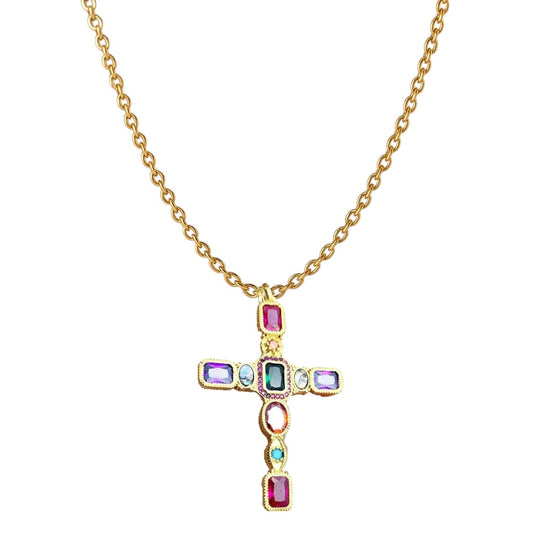 Alta Moda Gold Plated Cross Necklace