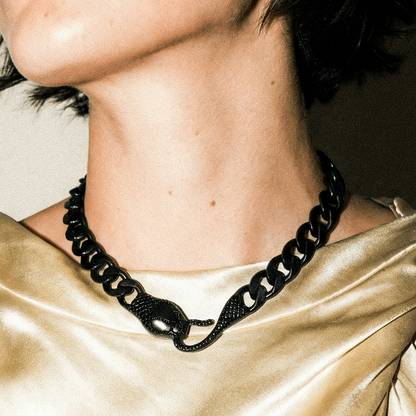 American Boy Matte Black Serpent Necklace - Necklace