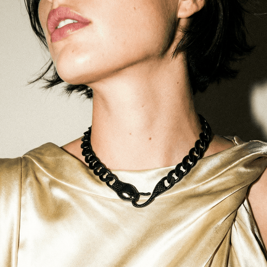 American Boy Matte Black Serpent Necklace - Necklace