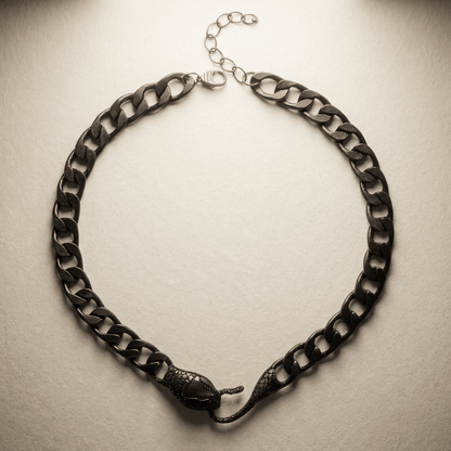 American Boy Matte Black Serpent Necklace - Necklace
