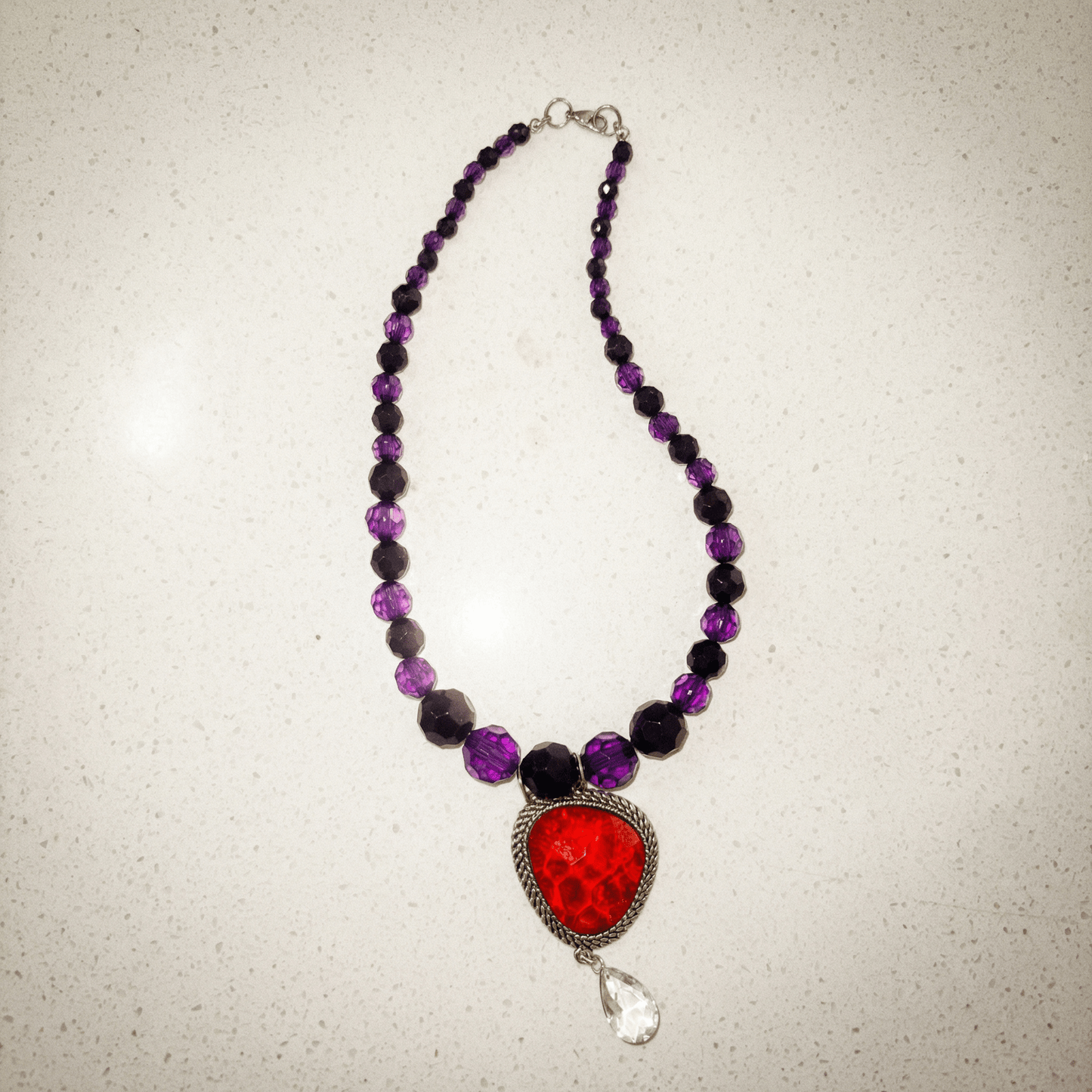 Amethyst and Ruby Red Dreams Vintage Statement Necklace - Necklace