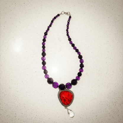 Amethyst and Ruby Red Dreams Vintage Statement Necklace - Necklace