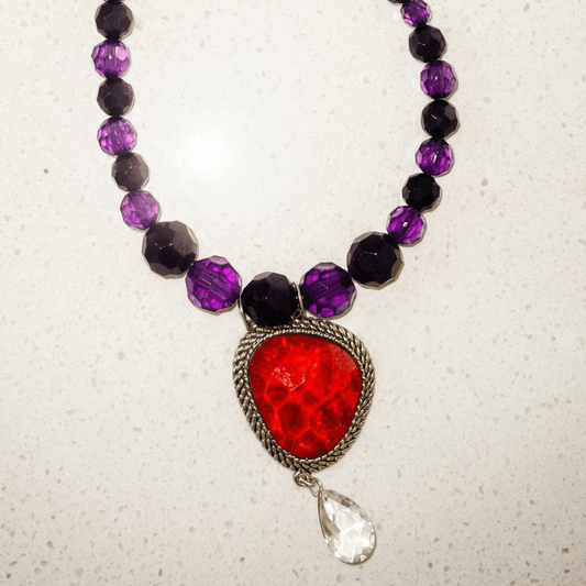 Amethyst and Ruby Red Dreams Vintage Statement Necklace - Necklace