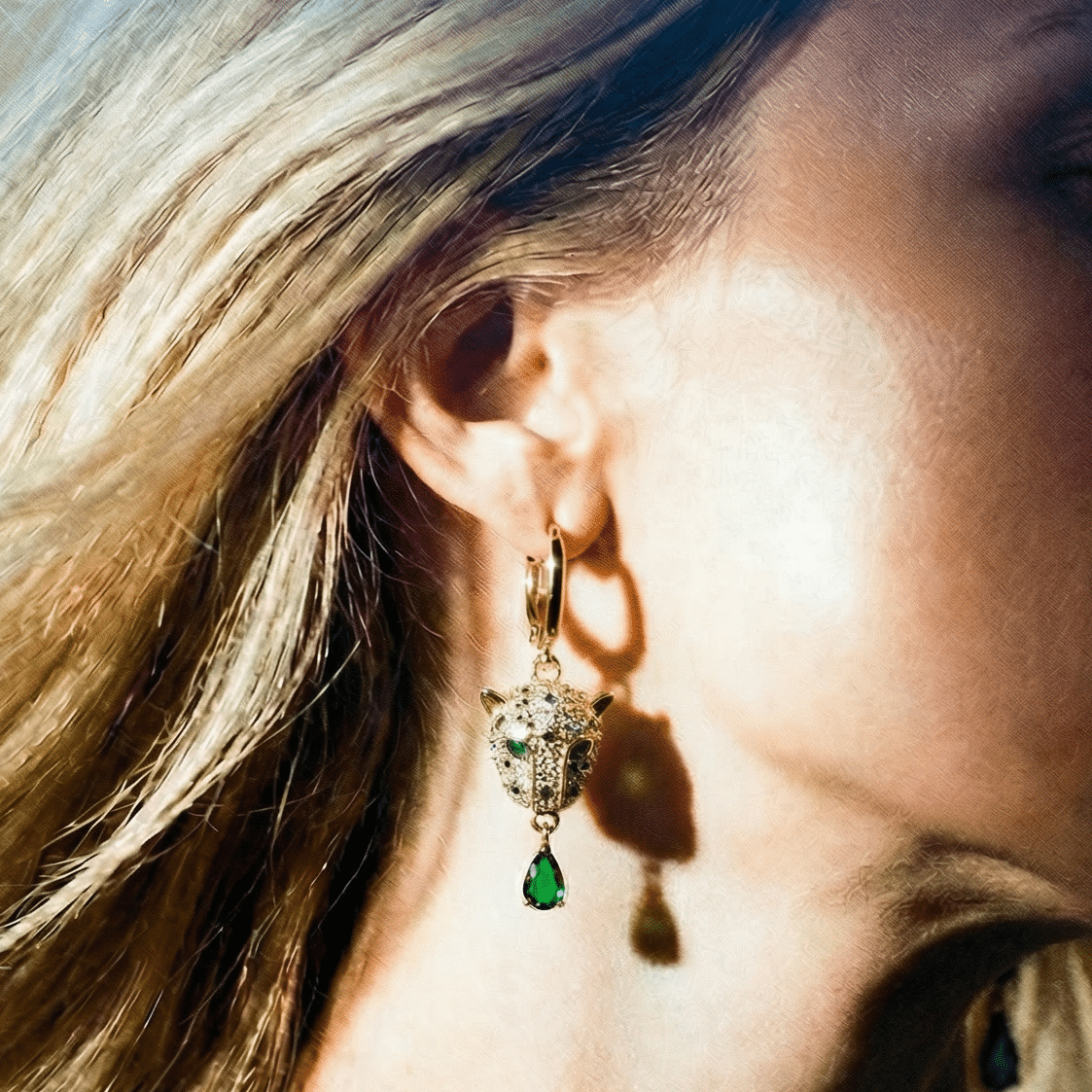 Animal Gold Hoop Earrings - earrings