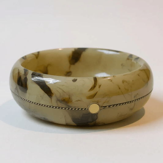 Au Naturel Resin and Gold Bangle - Bracelet