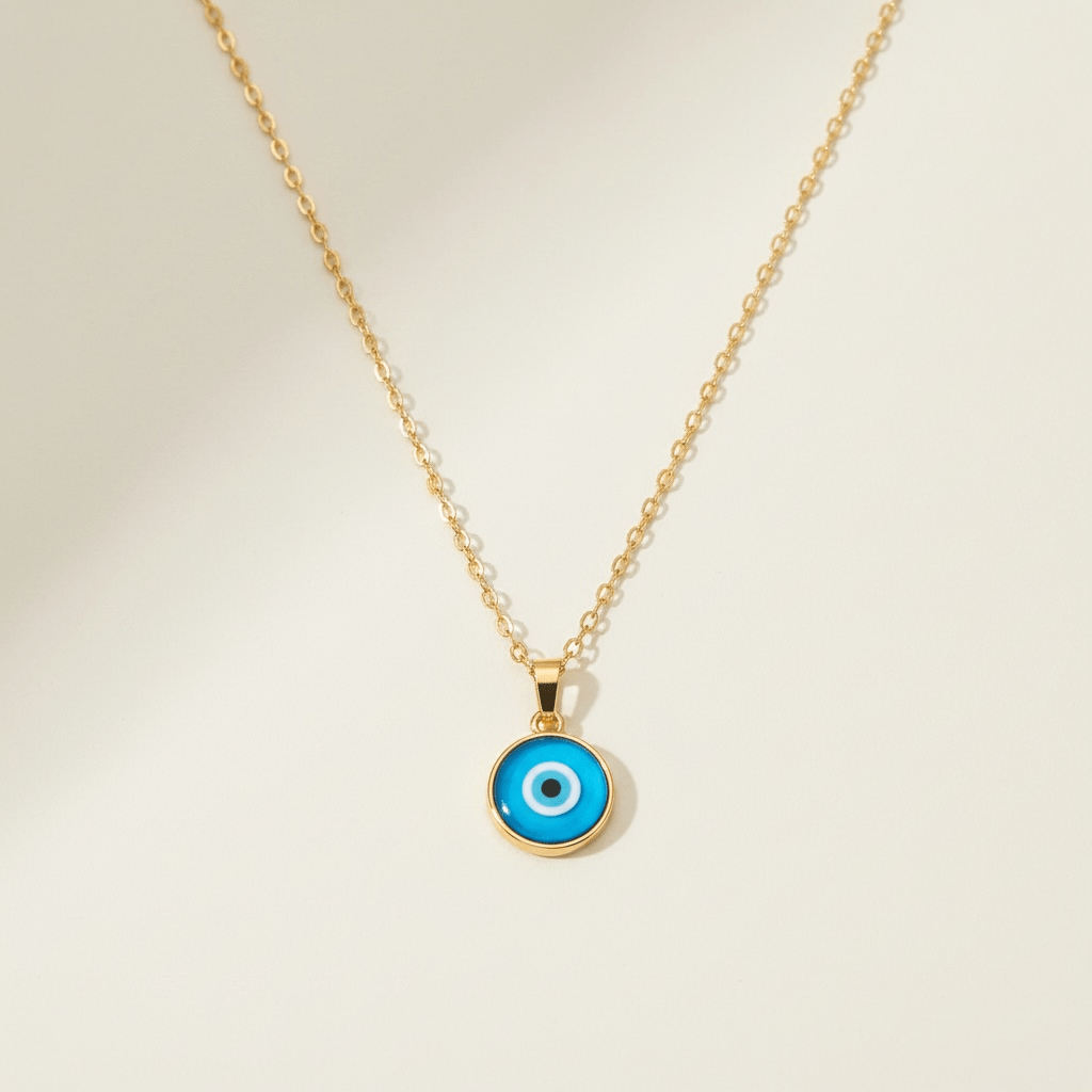 Azure Evil Eye Gold Plated Necklace - Necklace