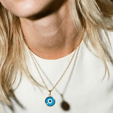Azure Evil Eye Gold Plated Necklace - Necklace
