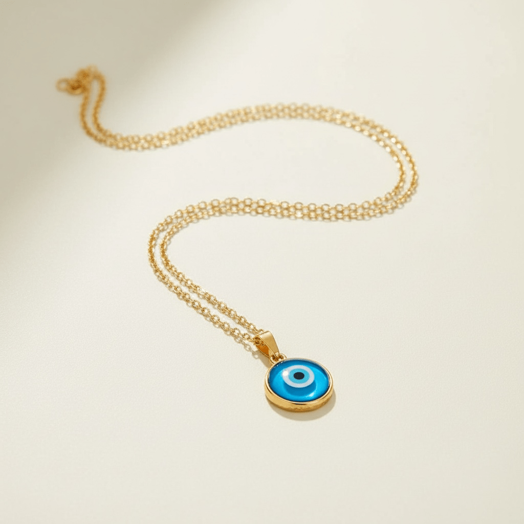 Azure Evil Eye Gold Plated Necklace - Necklace