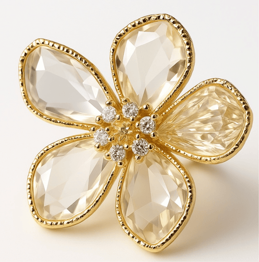 Ballroom Blitz Adjustable Clear Crystal and Gold Ring - earrings