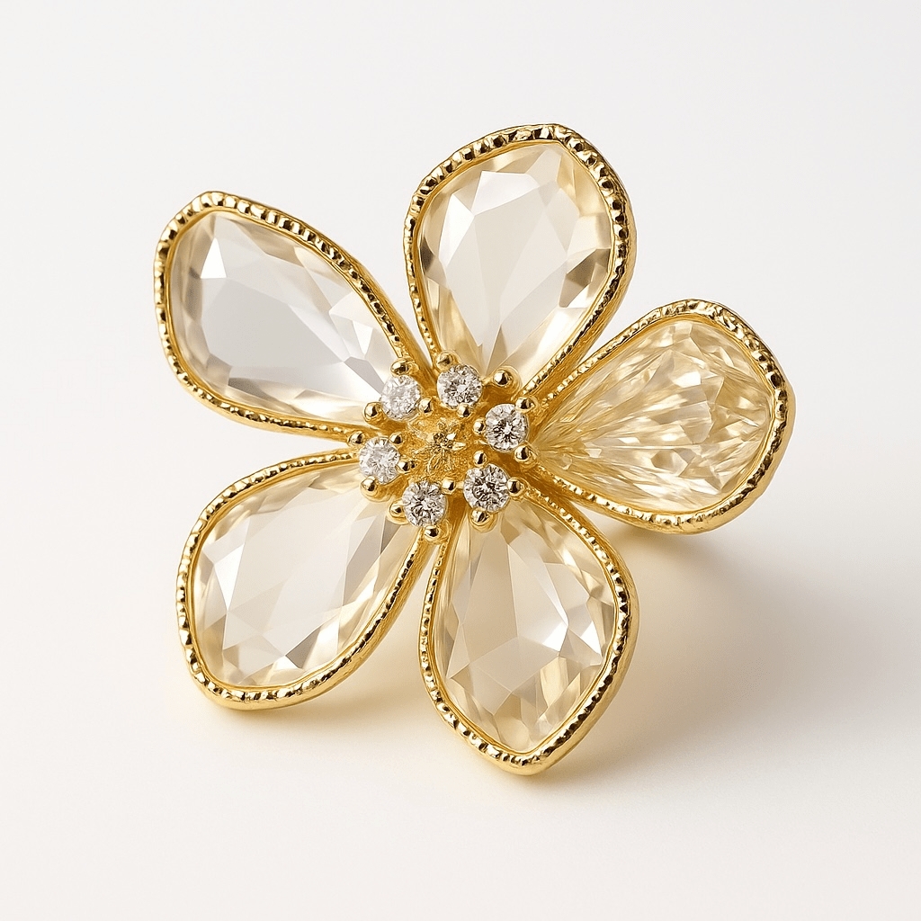 Ballroom Blitz Adjustable Clear Crystal and Gold Ring - earrings