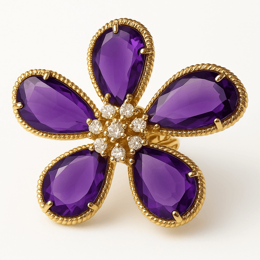 Ballroom Blitz Adjustable Gold and Purple Ring - Ring