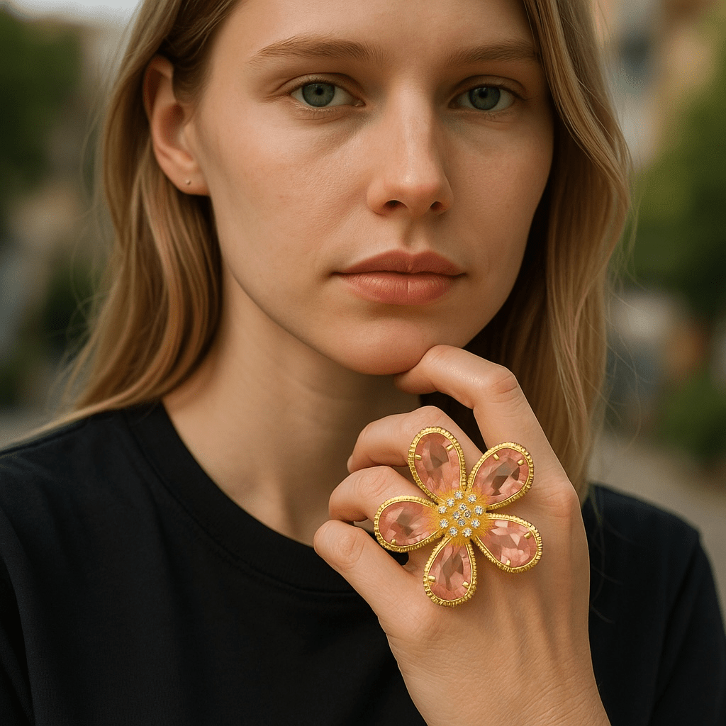 Ballroom Blitz Adjustable Pink and Gold Ring - Ring
