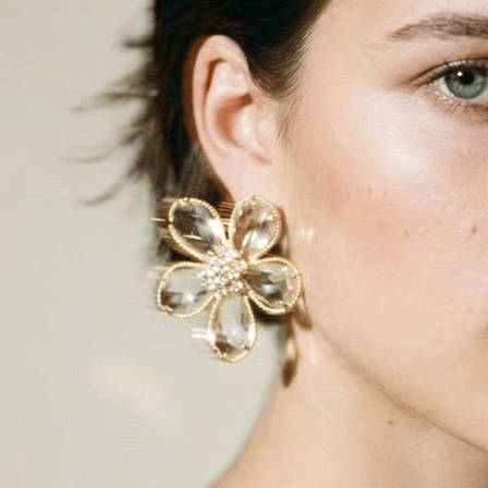 Ballroom Blitz Crystal and Gold Statement Earrings - earrings