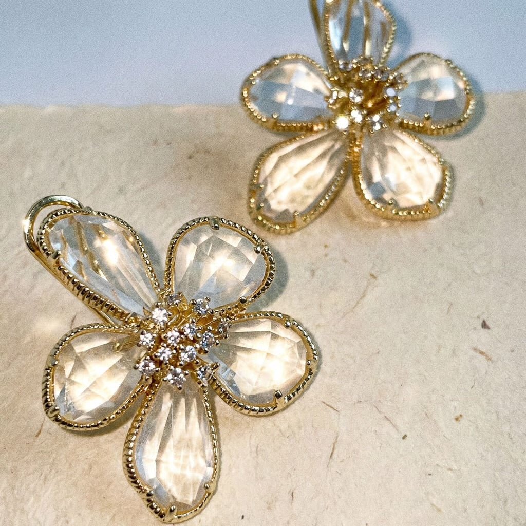 Ballroom Blitz Crystal and Gold Statement Earrings - earrings