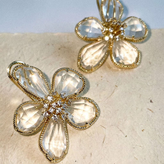Ballroom Blitz Crystal and Gold Statement Earrings - earrings