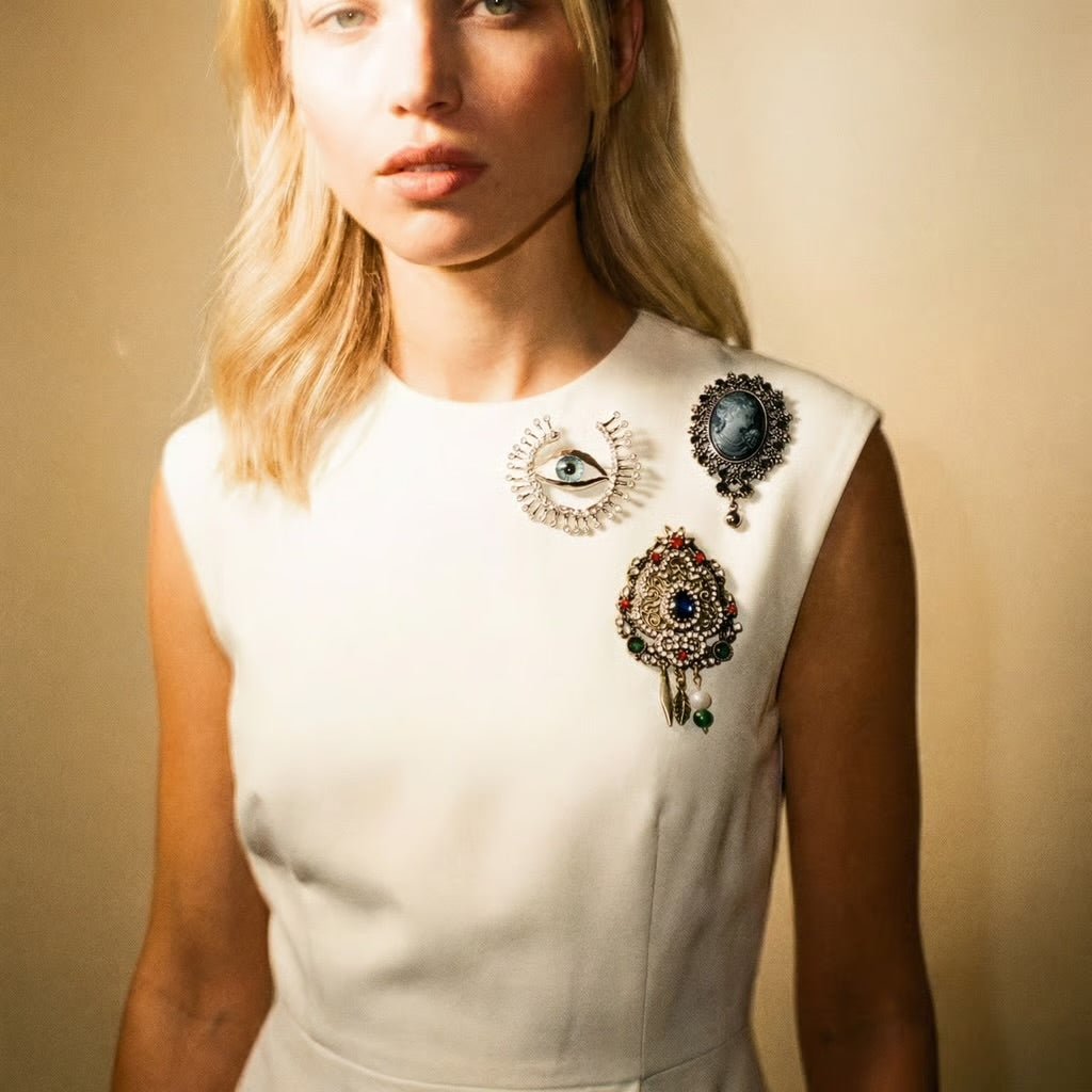 Baroque Antique Gold Brooch - Brooch