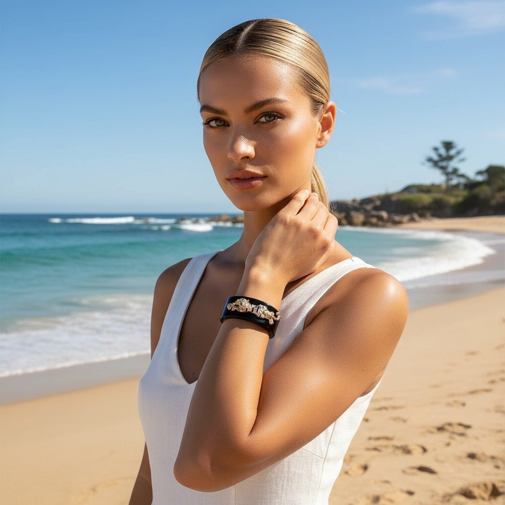Black Resin Animal Cuff - 