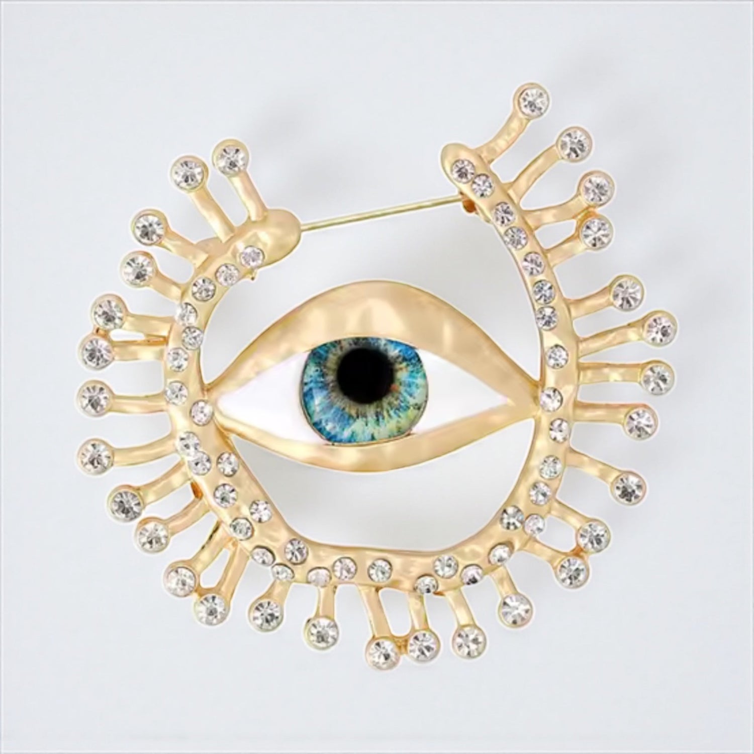 Bright Eyes Evil Eye Gold Statement Brooch - Brooch