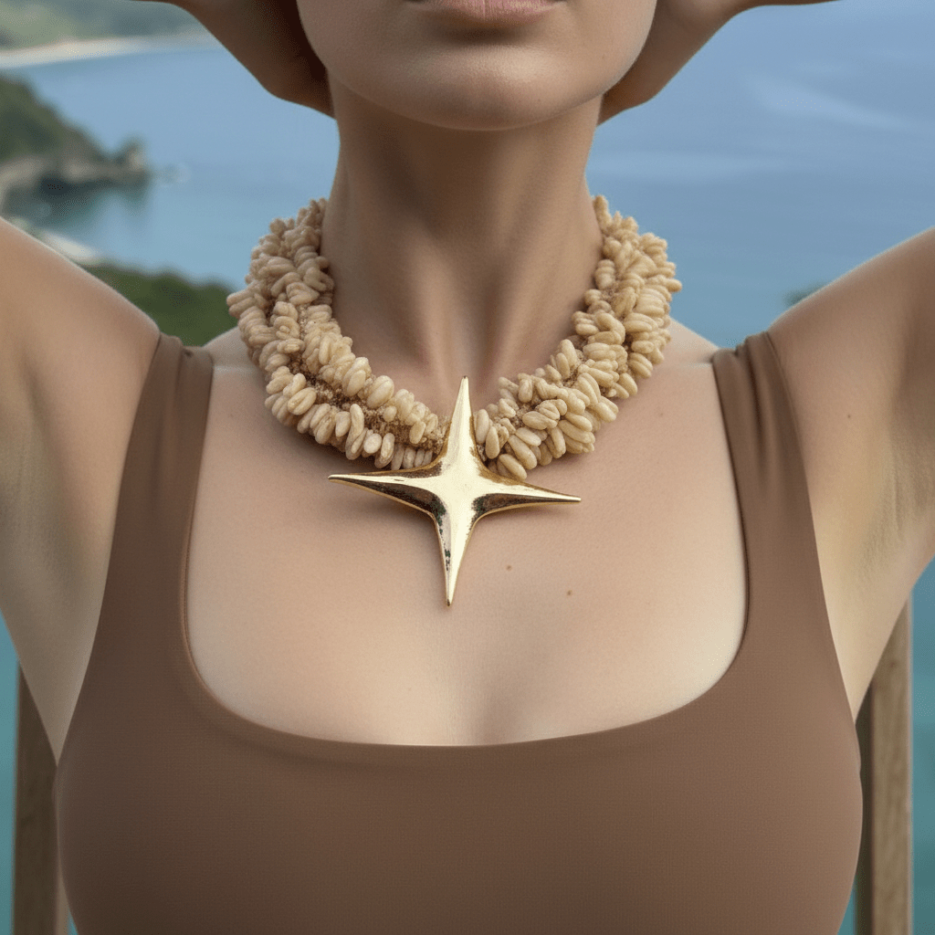 By The Seashore Shell Necklace and Brooch - 